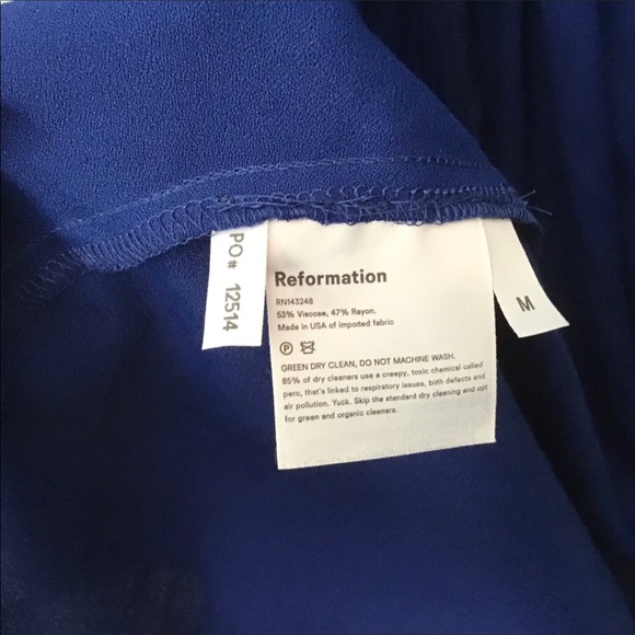 Reformation M Jaylee Royal Blue Midi Wrap Dress - Picture 7 of 8